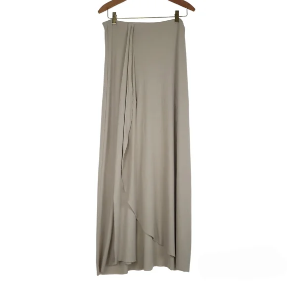 BCBGMaxAzria Logan Tan Side Slit Ruffle Maxi Skirt Medium - Picture 3 of 12
